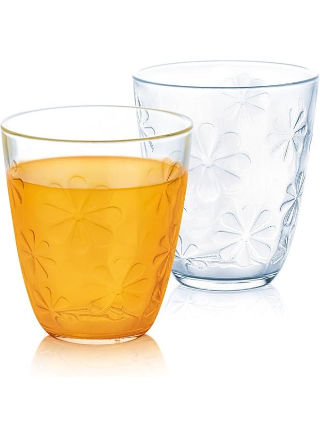Luminarc Flower Glass Cup Set – 6 Pieces -Clear - Image 2